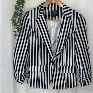 Black and white striped blazer